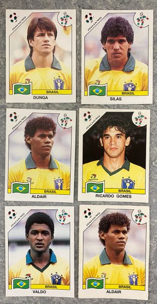 6 X 1990 ITALIA 90 WORLD CUP PANINI ORIGINAL UNUSED STICKERS PLAYERS BRAZIL