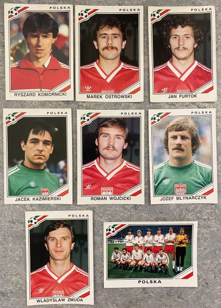 8 X 1986 MEXICO 86 WORLD CUP PANINI ORIGINAL UNUSED STICKERS PLAYERS POLAND