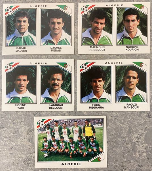 5 X 1986 MEXICO 86 WORLD CUP PANINI ORIGINAL UNUSED STICKERS PLAYERS ALGERIA