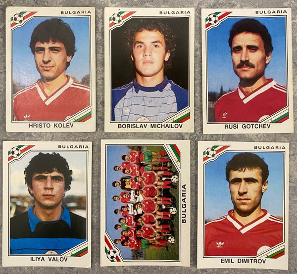 6X 1986 MEXICO 86 WORLD CUP PANINI ORIGINAL UNUSED STICKERS PLAYERS BULGARIA