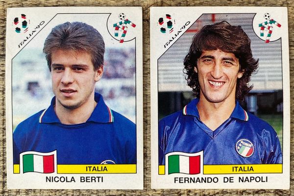 2 X 1990 ITALIA 90 WORLD CUP PANINI ORIGINAL UNUSED STICKERS PLAYERS ITALY