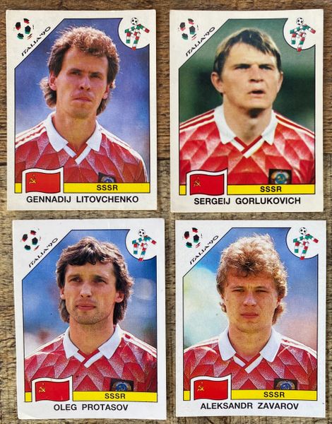 4 X 1990 ITALIA 90 WORLD CUP PANINI ORIGINAL UNUSED STICKERS PLAYERS USSR SOVIET UNION