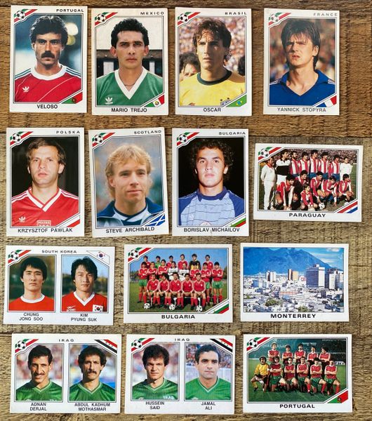 14X 1986 MEXICO 86 WORLD CUP PANINI ORIGINAL UNUSED STICKERS VARIOUS