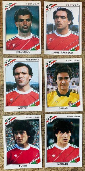 6 X 1986 MEXICO 86 WORLD CUP PANINI ORIGINAL UNUSED STICKERS PLAYERS PORTUGAL