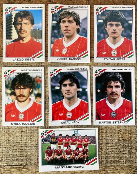 7 X 1986 MEXICO 86 WORLD CUP PANINI ORIGINAL UNUSED STICKERS PLAYERS HUNGARY
