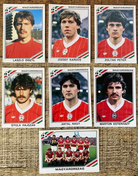7 X 1986 MEXICO 86 WORLD CUP PANINI ORIGINAL UNUSED STICKERS PLAYERS HUNGARY