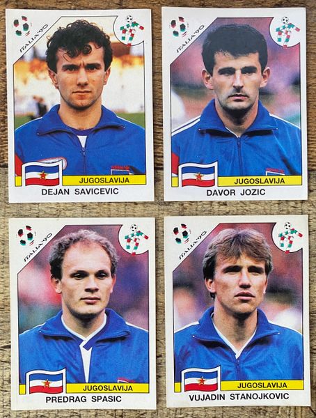 4 X 1990 ITALIA 90 WORLD CUP PANINI ORIGINAL UNUSED STICKERS PLAYERS YUGOSLAVIA