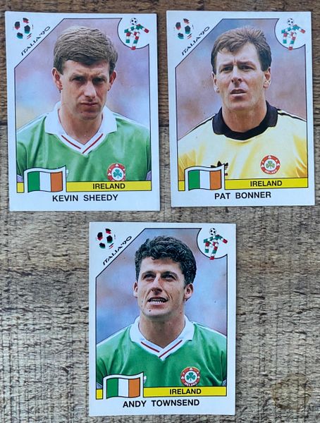 3 X 1990 ITALIA 90 WORLD CUP PANINI ORIGINAL UNUSED STICKERS PLAYERS EIRE REPUBLIC OF IRELAND