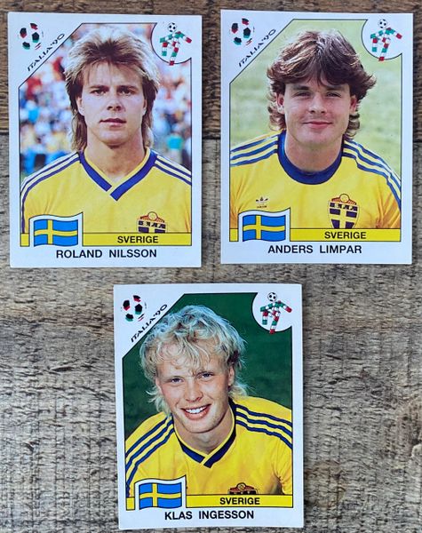 3 X 1990 ITALIA 90 WORLD CUP PANINI ORIGINAL UNUSED STICKERS PLAYERS SWEDEN