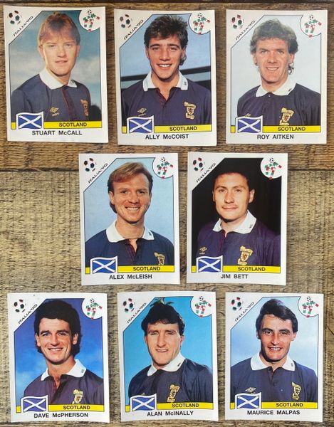 8X 1990 ITALIA 90 WORLD CUP PANINI ORIGINAL UNUSED STICKERS PLAYERS SCOTLAND