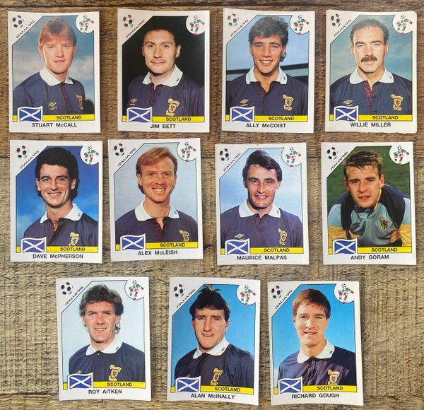 11X 1990 ITALIA 90 WORLD CUP PANINI ORIGINAL UNUSED STICKERS PLAYERS SCOTLAND