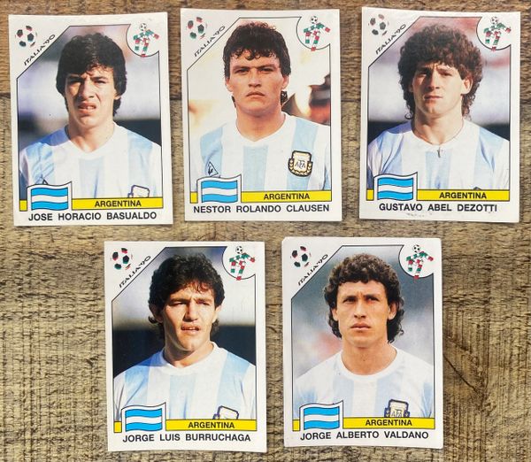 5X 1990 ITALIA 90 WORLD CUP PANINI ORIGINAL UNUSED STICKERS PLAYERS ARGENTINA