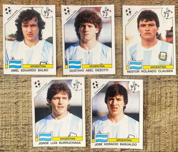 5X 1990 ITALIA 90 WORLD CUP PANINI ORIGINAL UNUSED STICKERS PLAYERS ARGENTINA