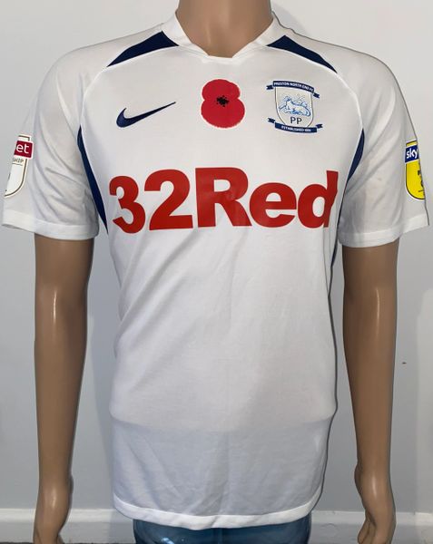 2019/20 PRESTON NORTH END MATCH ISSUE HOME SHIRT (GREEN #19 V HUDDERSFIELD TOWN)