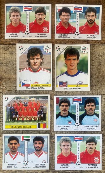 8 X 1990 ITALIA 90 WORLD CUP PANINI ORIGINAL UNUSED STICKERS PLAYERS VARIOUS