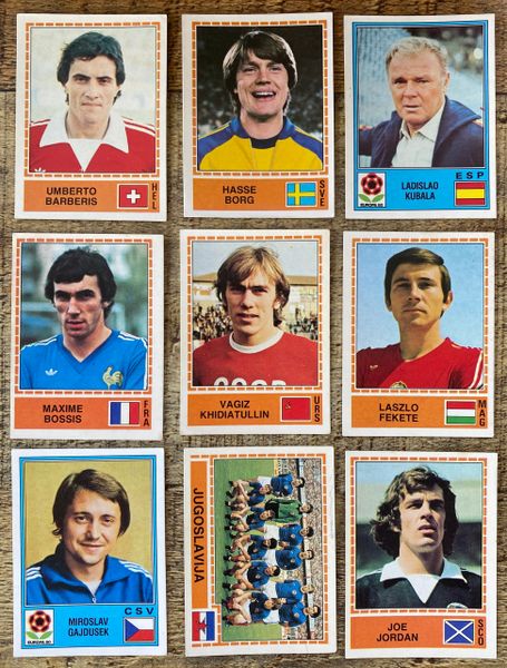 9X 1980 PANINI EUROPA 80 ITALY ORIGINAL UNUSED STICKERS VARIOUS