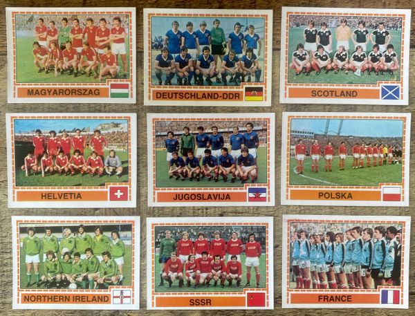 9X 1980 PANINI EUROPA 80 ITALY ORIGINAL UNUSED STICKERS VARIOUS TEAM GROUPS