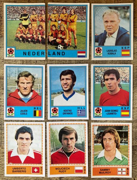 9X 1980 PANINI EUROPA 80 ITALY ORIGINAL UNUSED STICKERS VARIOUS