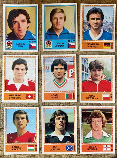 9X 1980 PANINI EUROPA 80 ITALY ORIGINAL UNUSED STICKERS VARIOUS