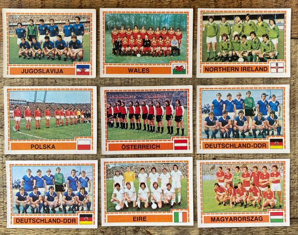 9X 1980 PANINI EUROPA 80 ITALY ORIGINAL UNUSED STICKERS VARIOUS TEAM GROUPS