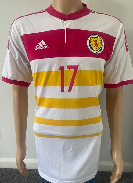 2014-15 SCOTLAND MATCH ISSUE ADIDAS AWAY SHIRT #17