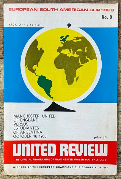1968 ORIGINAL WORLD CLUB CUP 2ND LEG PROGRAMME MANCHESTER UNITED V ESTUDIANTES