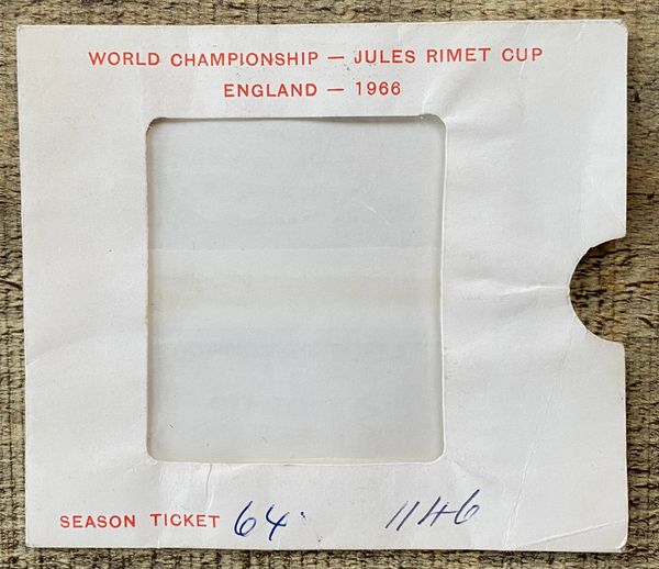 1966 ORIGINAL WORLD CUP SEASON TICKET HOLDER (GILLETTE AD)