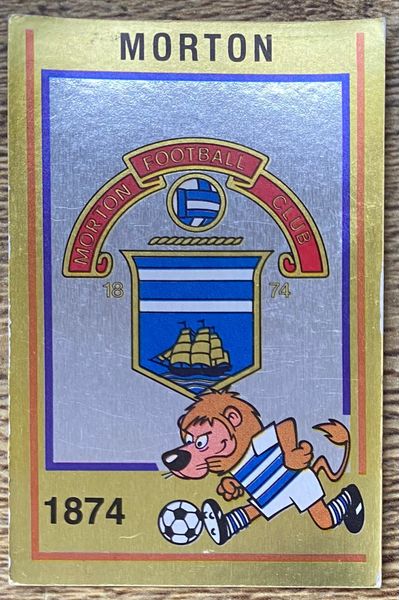 1985 ORIGINAL UNUSED PANINI FOOTBALL 85 STICKER MORTON BADGE 500