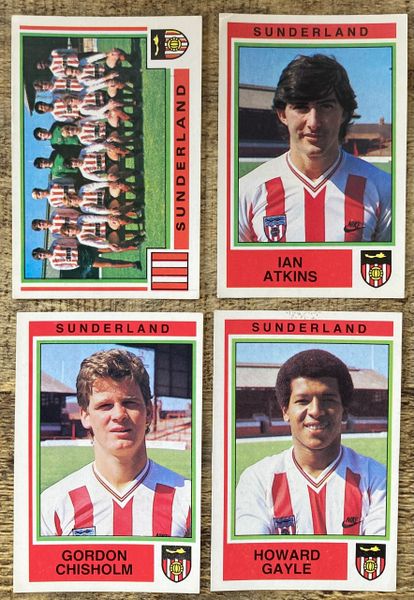 4X 1985 ORIGINAL UNUSED PANINI FOOTBALL 85 STICKER SUNDERLAND PLAYERS AND TEAM