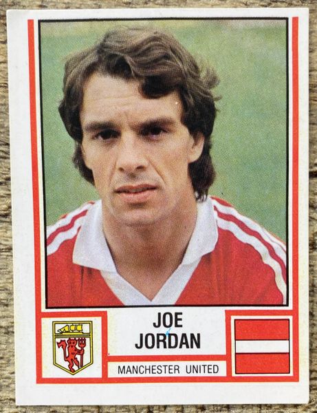 1981 ORIGINAL UNUSED PANINI FOOTBALL 81 STICKER JOE JORDAN MANCHESTER UNITED 209