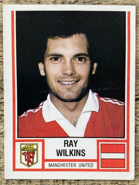 1981 ORIGINAL UNUSED PANINI FOOTBALL 81 STICKER RAY WILKINS MANCHESTER UNITED 205