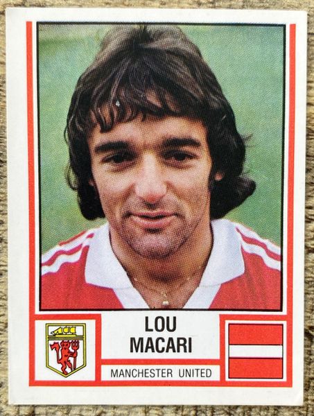 1981 ORIGINAL UNUSED PANINI FOOTBALL 81 STICKER LOU MACARI MANCHESTER UNITED 206