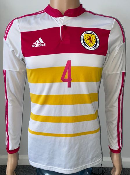 2014-15 SCOTLAND MATCH ISSUE ADIDAS AWAY SHIRT #4