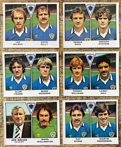 6X 1980 ORIGINAL UNUSED PANINI FOOTBALL 80 STICKERS LEICESTER CITY PLAYERS