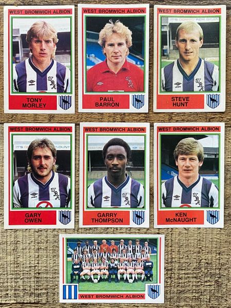 7x 1985 ORIGINAL UNUSED PANINI FOOTBALL 85 STICKERS WEST BROMWICH ALBION PLAYERS