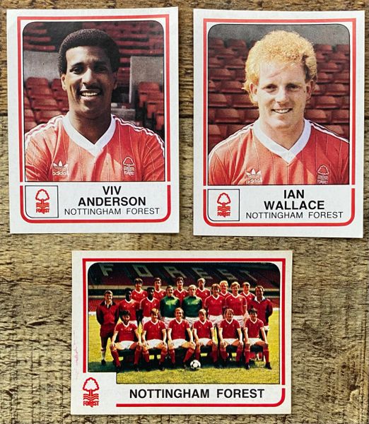 3x 1984 ORIGINAL UNUSED PANINI FOOTBALL 84 STICKERS NOTTINGHAM FOREST PLAYERS