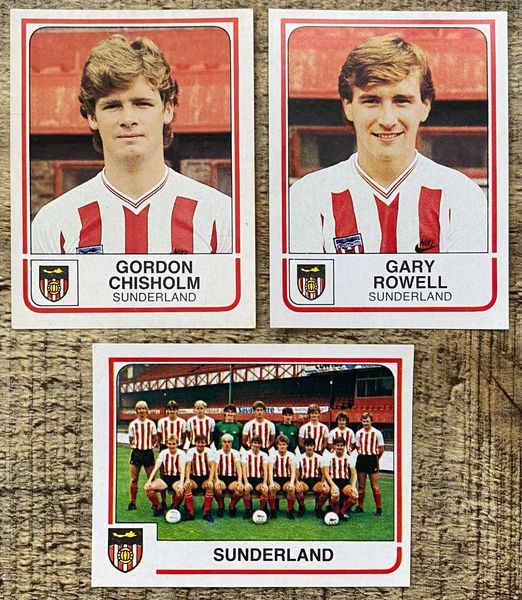 3x 1984 ORIGINAL UNUSED PANINI FOOTBALL 84 STICKERS SUNDERLAND PLAYERS