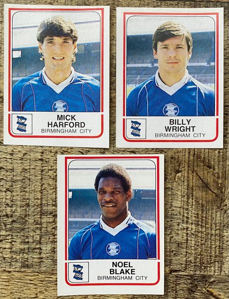 3x 1984 ORIGINAL UNUSED PANINI FOOTBALL 84 STICKERS BIRMINGHAM CITY PLAYERS