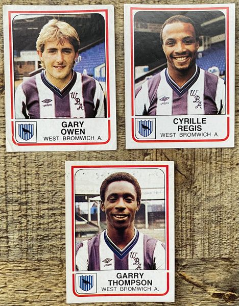 3x 1984 ORIGINAL UNUSED PANINI FOOTBALL 84 STICKERS WEST BROMWICH ALBION PLAYERS
