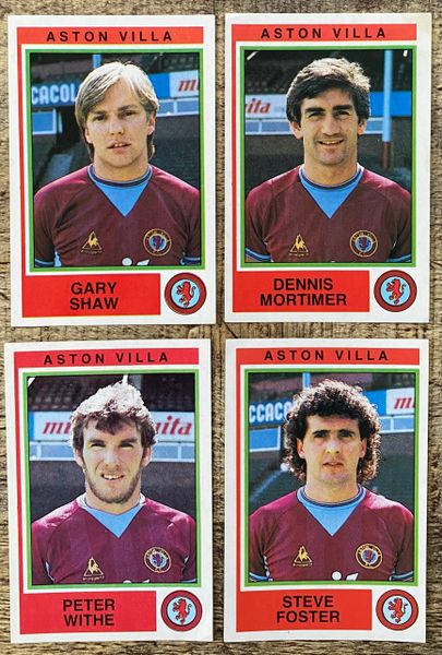 4x 1985 ORIGINAL UNUSED PANINI FOOTBALL 85 STICKERS ASTON VILLA PLAYERS