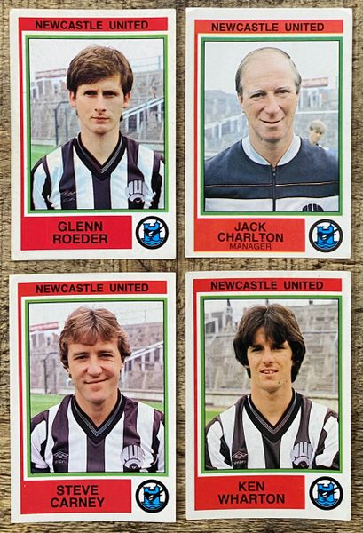 4x 1985 ORIGINAL UNUSED PANINI FOOTBALL 85 STICKERS NEWCASTLE UNITED PLAYERS