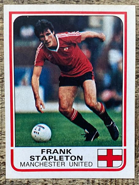 1984 ORIGINAL UNUSED PANINI FOOTBALL 84 STICKER FRANK STAPLETON 384