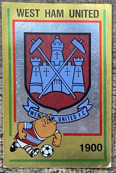 1985 ORIGINAL UNUSED PANINI FOOTBALL 85 STICKERS WEST HAM UNITED BADGE 361