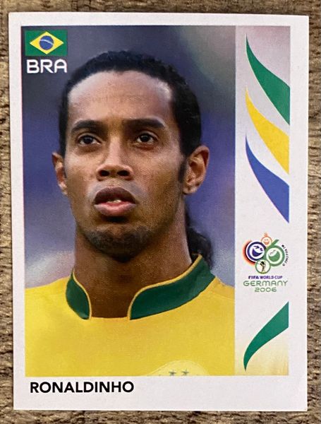 2006 PANINI WORLD CUP GERMANY ORIGINAL UNUSED STICKER RONALDINHO BRAZIL #393