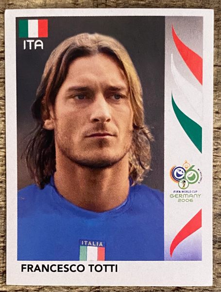 2006 PANINI WORLD CUP GERMANY ORIGINAL UNUSED STICKER FRANCESCO TOTTI ITALY #338