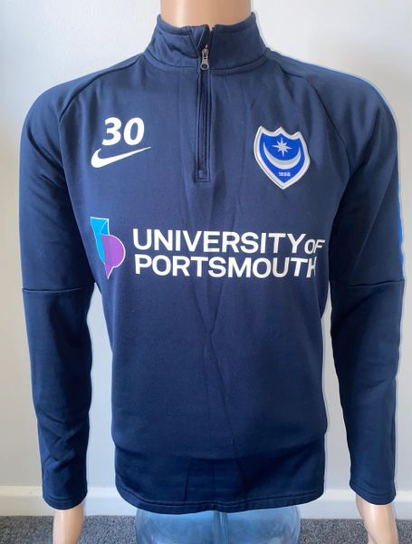 2018/19 PORTSMOUTH PLAYER WORN NIKE TRAINING TRACKSUIT TOP (MAY 30)