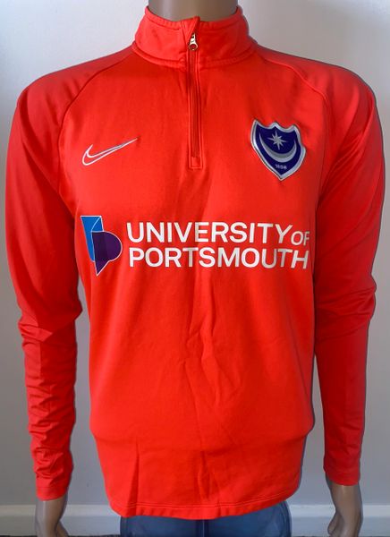 2019/20 PORTSMOUTH PLAYER WORN ORANGE NIKE TRAINING TRACKSUIT TOP