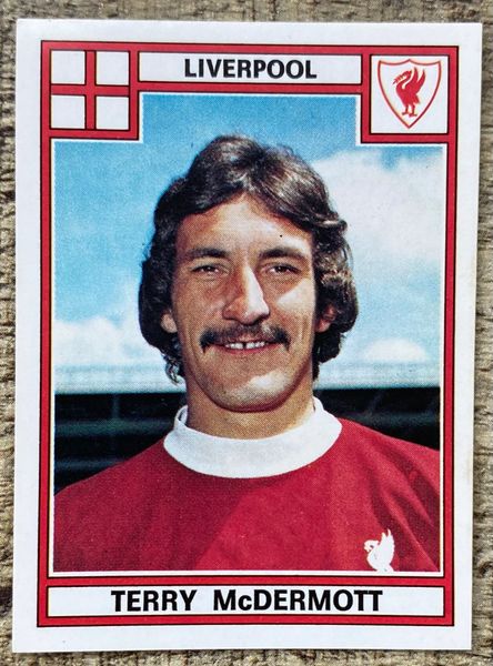 1978 ORIGINAL UNUSED PANINI FOOTBALL 78 STICKER TERRY MCDERMOTT LIVERPOOL 201