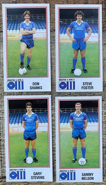 4x 1983 ORIGINAL UNUSED PANINI FOOTBALL 83 STICKERS BRIGHTON AND HOVE ALBION PLAYERS