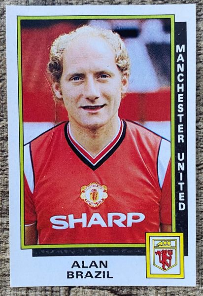 1986 ORIGINAL UNUSED PANINI FOOTBALL 86 STICKER MANCHESTER UNITED ALAN BRAZIL 193